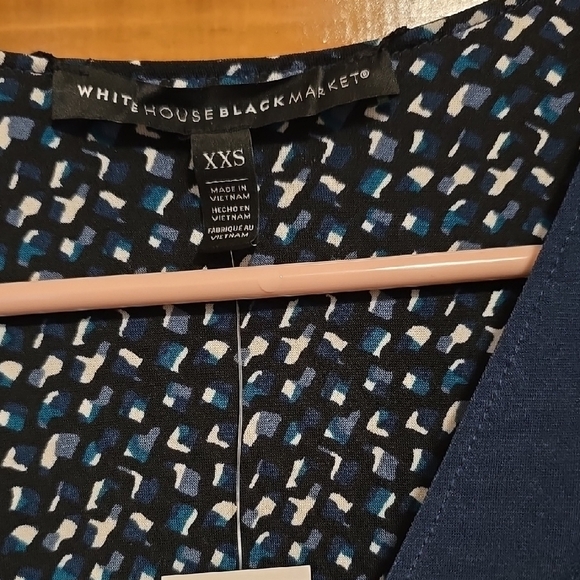 White House Black Market Blue and Pink Fit and Flare  Reversable Dress XXS - Picture 2 of 5